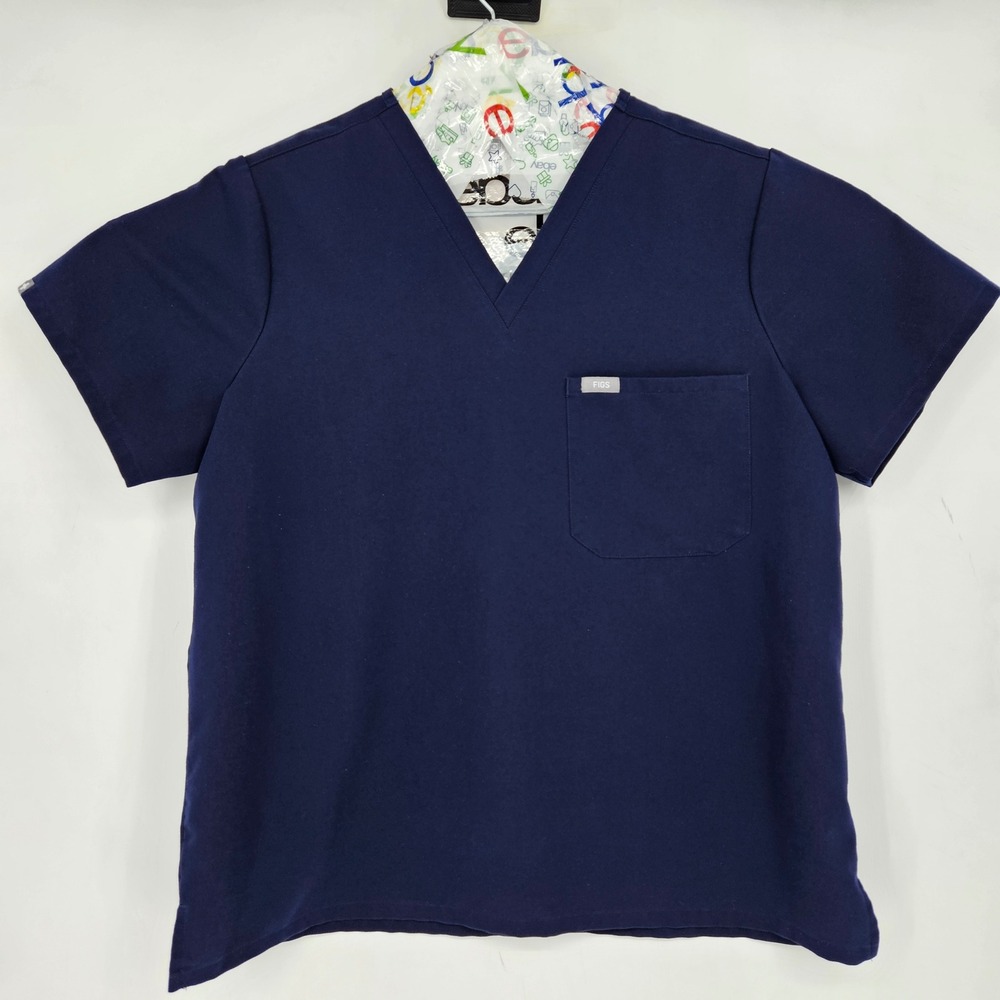 Figs Scrub Top Womens XL Catarina One Pocket Navy Blue Healthcare Uniforms